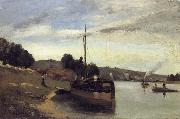 Camille Pissarro Barge on the Seine Peniche sur la Seine painting